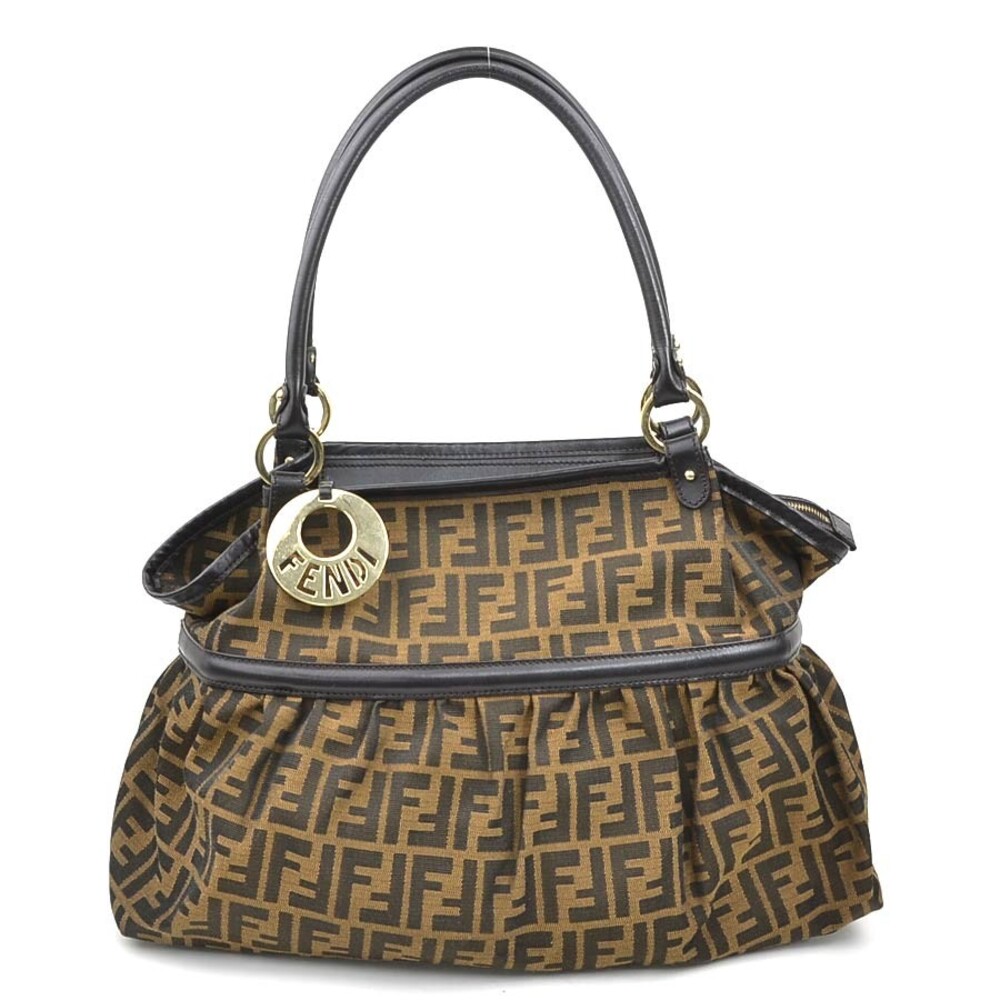 Auth Fendi Zucca Shoulder Bag Brown #284530F62B